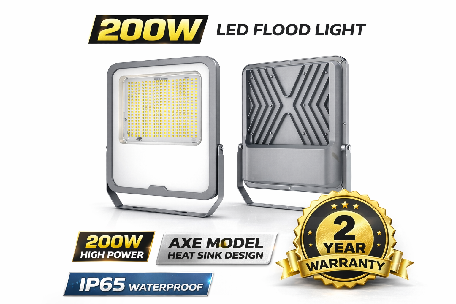 ⚡ 200W AXE Model LED Flood Light — High-Performance Outdoor Illumination