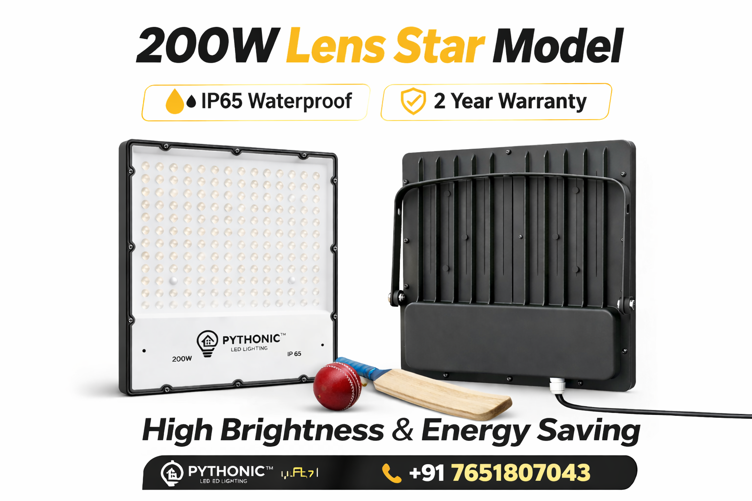 ⭐ 200W LENS STAR Model LED Flood Light — Super Bright & Heavy Duty Outdoor Lighting
