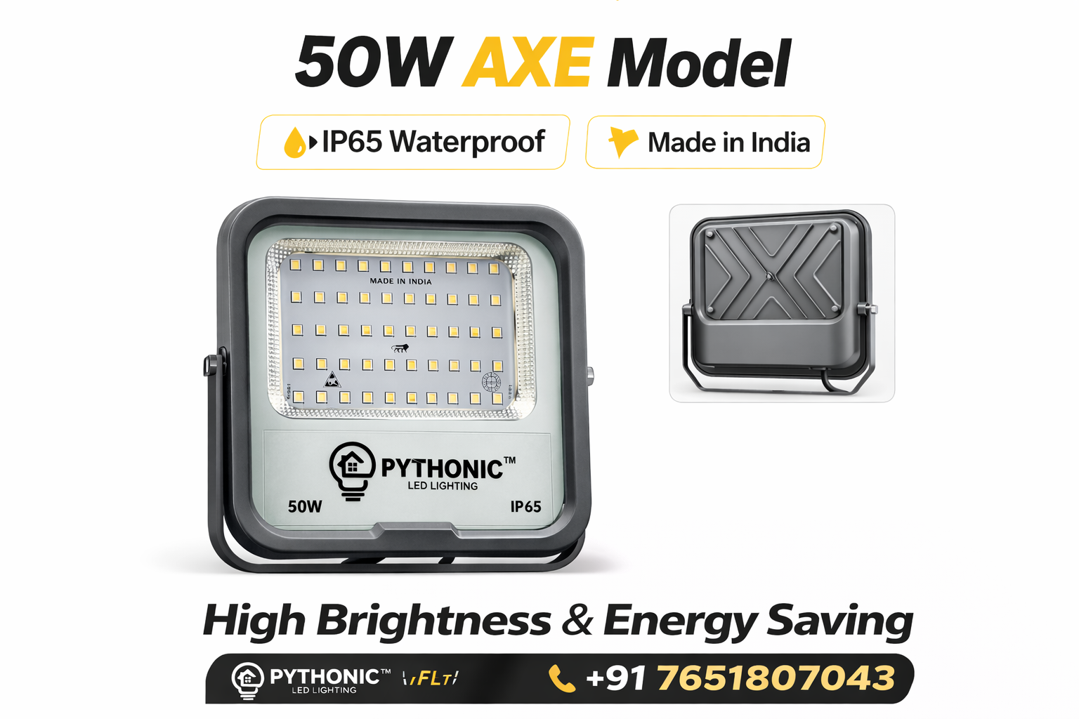 ⚡ 50W AXE Model LED Flood Light — Bright, Durable & Energy Saving