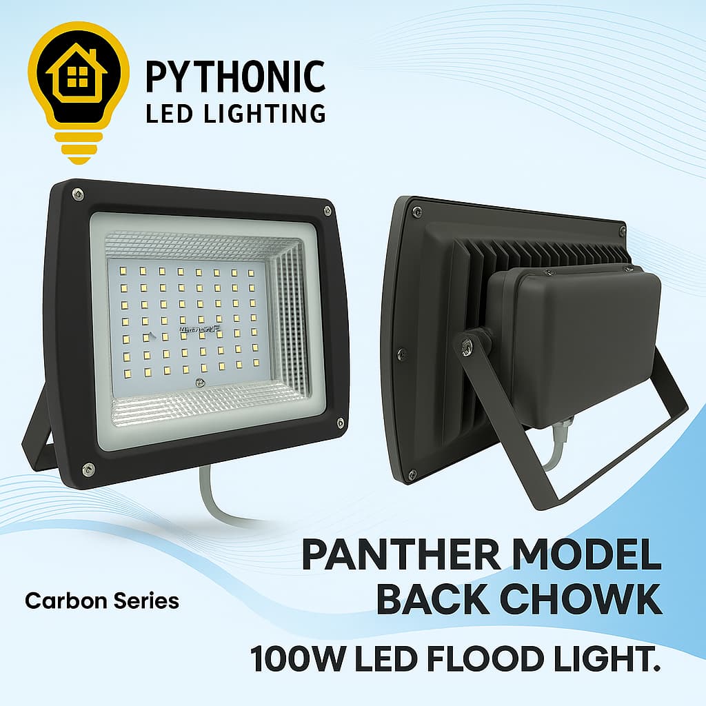 🐆 100W PANTHER Model LED Flood Light (Backchowk) — Heavy Body, Powerful Performance